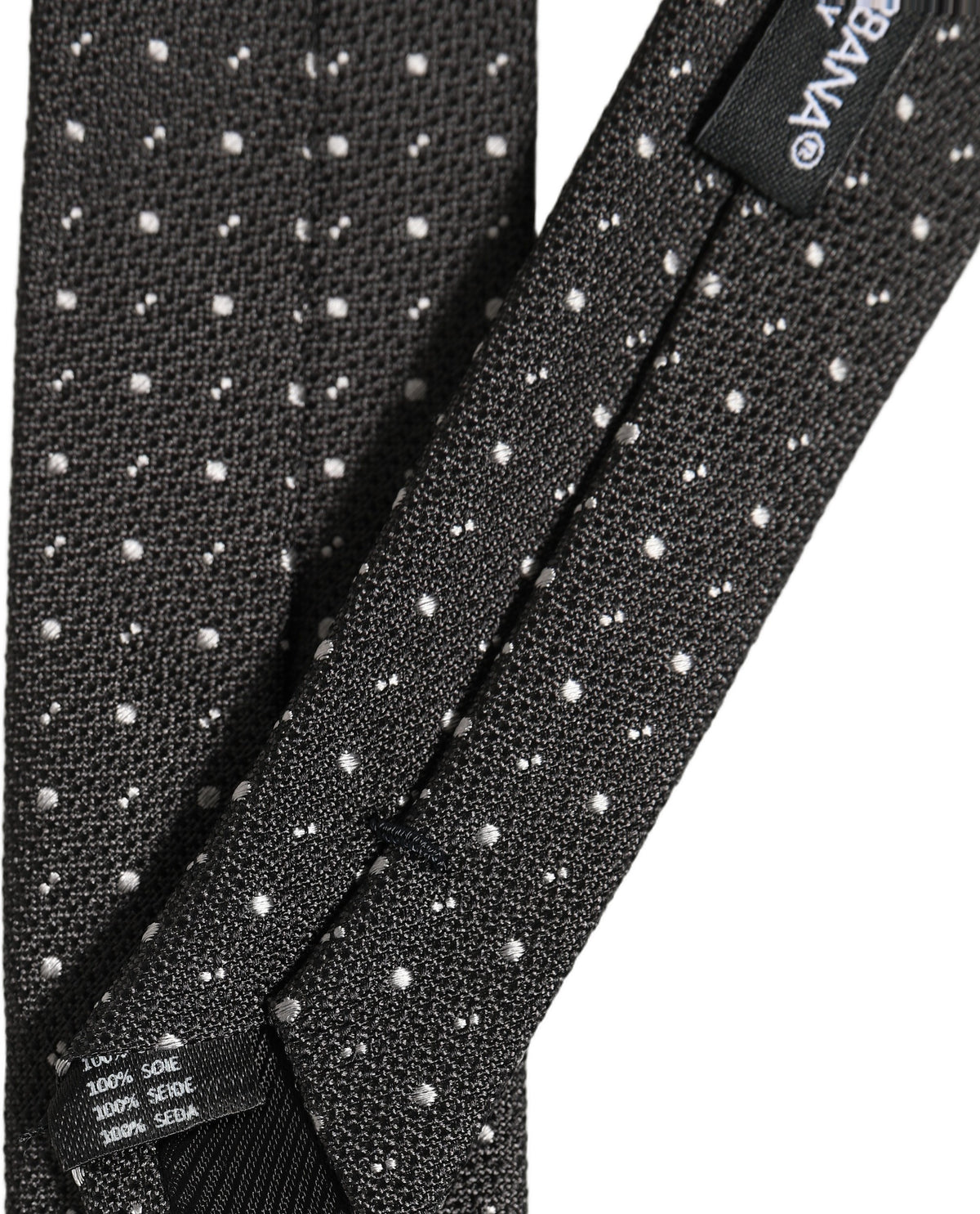Dark Gray Polka Dot Silk Adjustable Necktie Accessory Tie