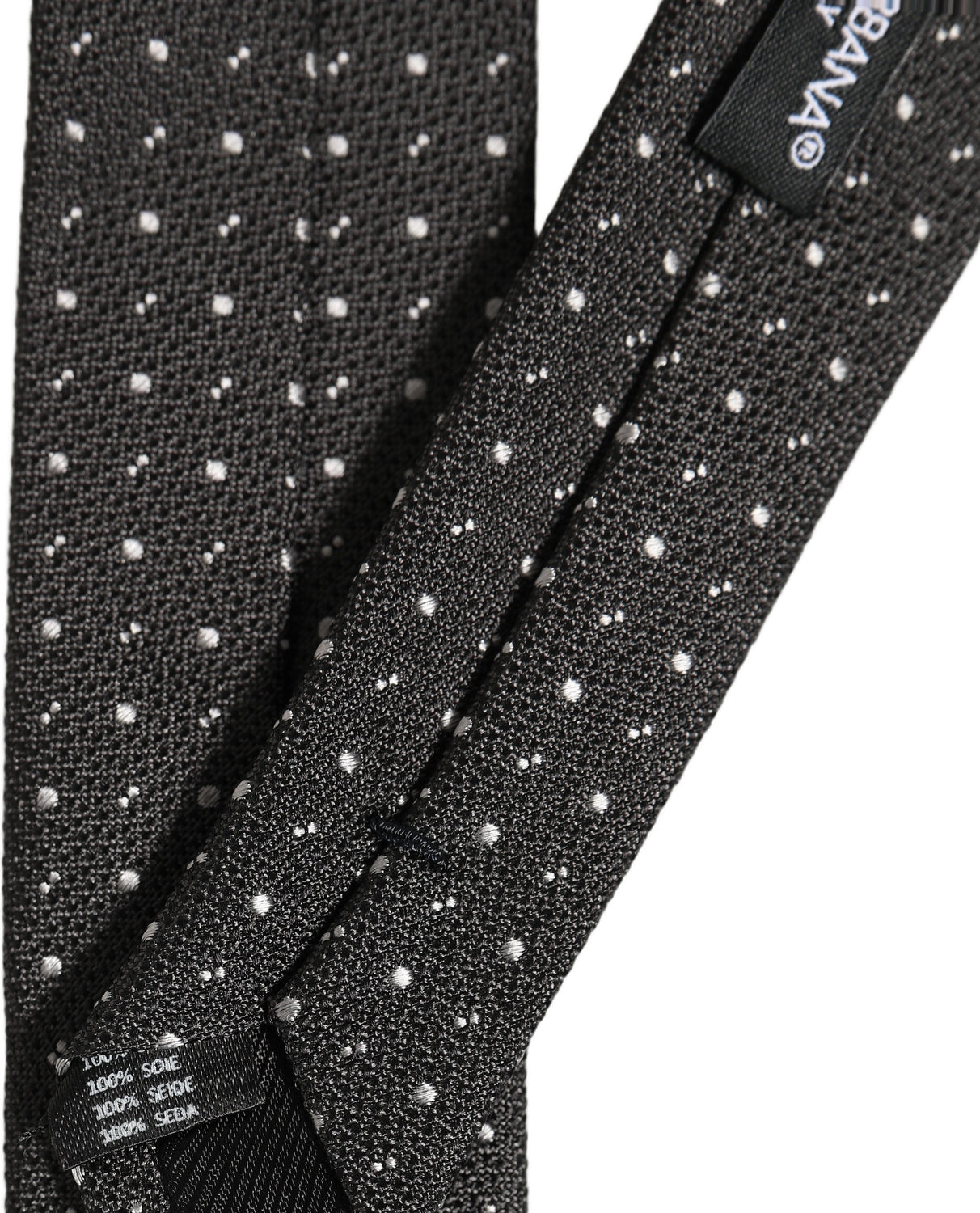 Dark Gray Polka Dot Silk Adjustable Necktie Accessory Tie