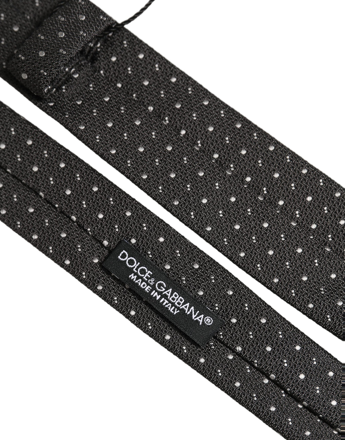 Dark Gray Polka Dot Silk Adjustable Necktie Accessory Tie
