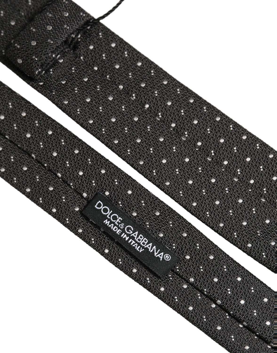 Dark Gray Polka Dot Silk Adjustable Necktie Accessory Tie