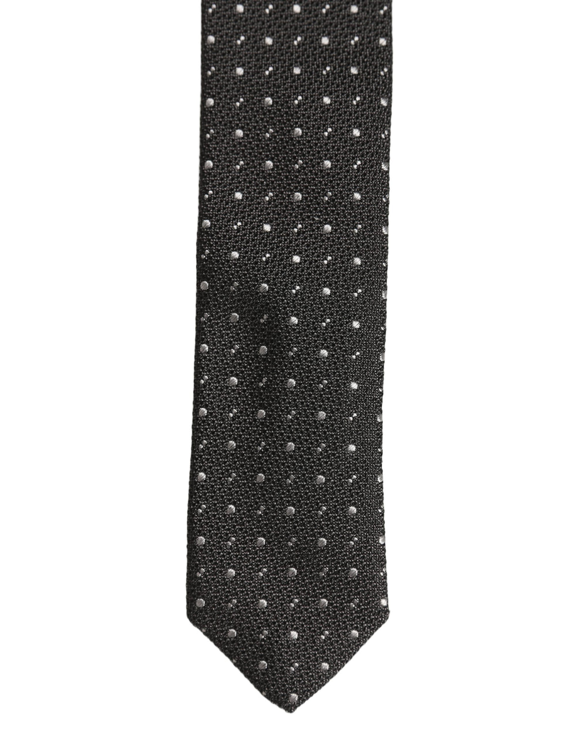 Dark Gray Polka Dot Silk Adjustable Necktie Accessory Tie