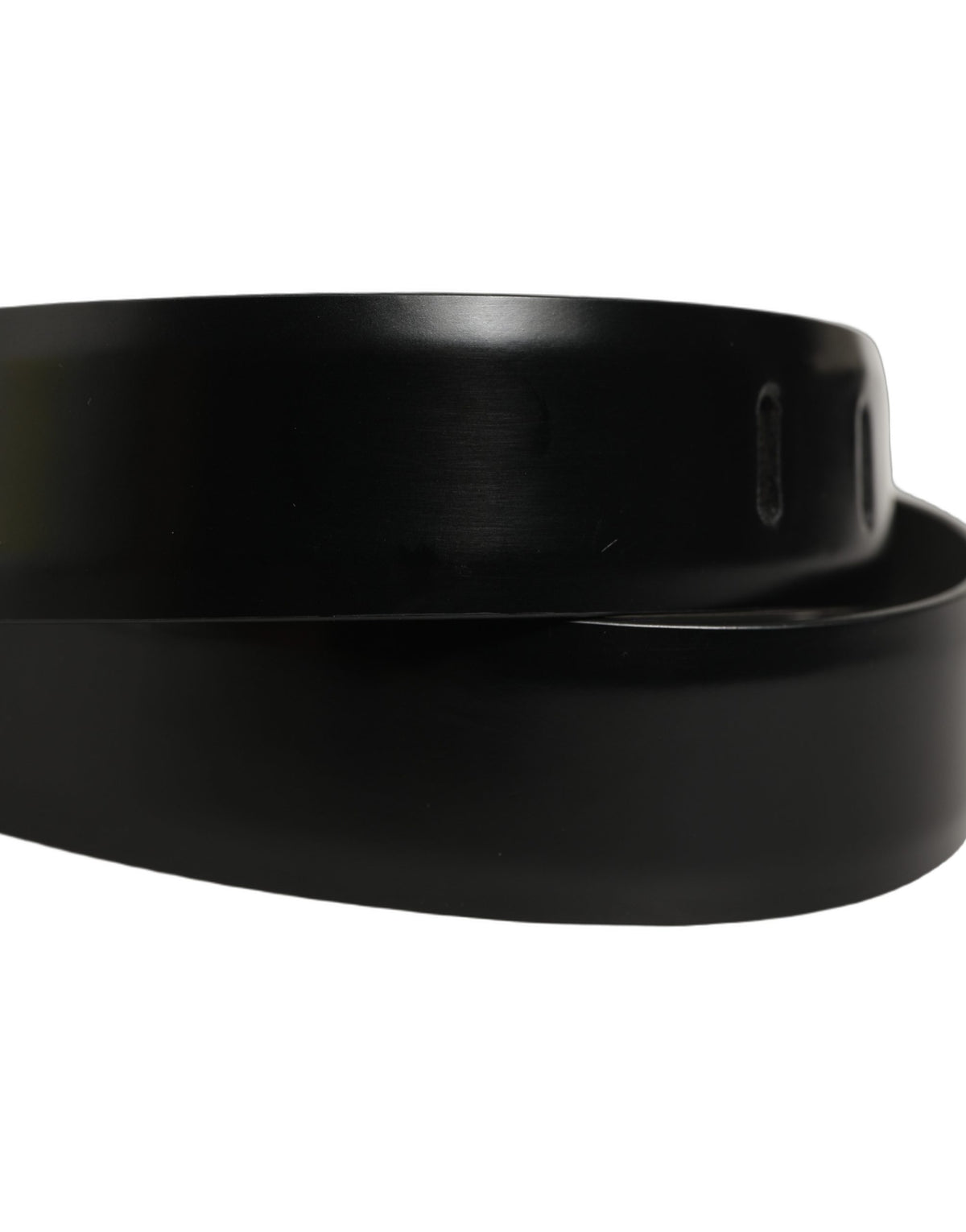 Black Leather Silver Tone Metal Buckle Belt