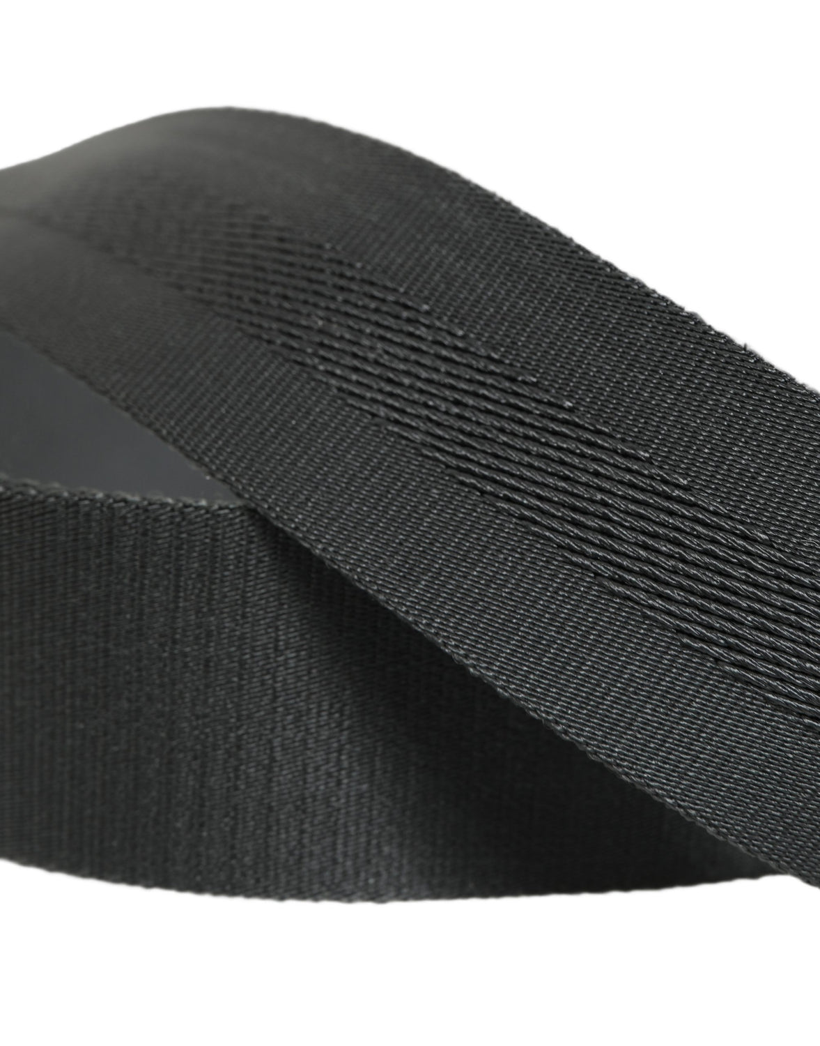Men Gray Fabric Strap Logo Metal Buckle Belt