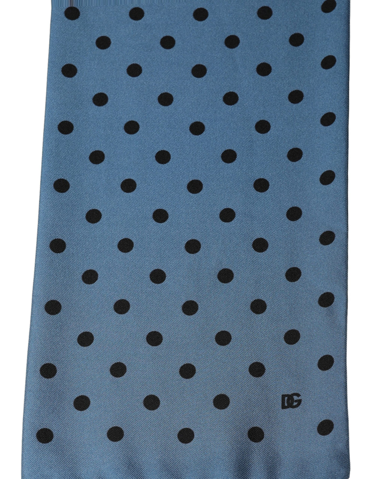 Blue Polka Dot Silk Fringed Lace Stole Scarf