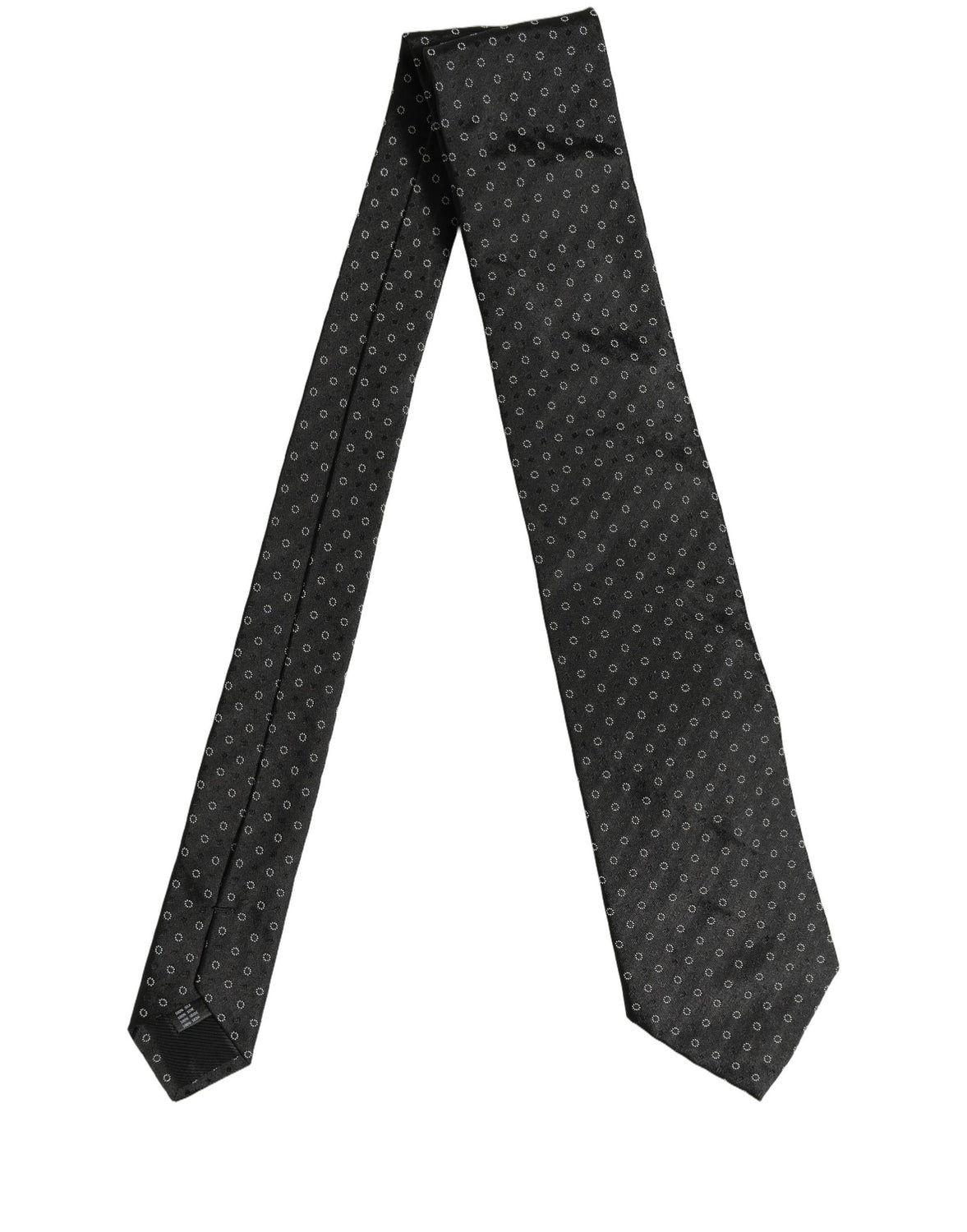 Black Geometric Circle Adjustable Necktie Accessory Tie
