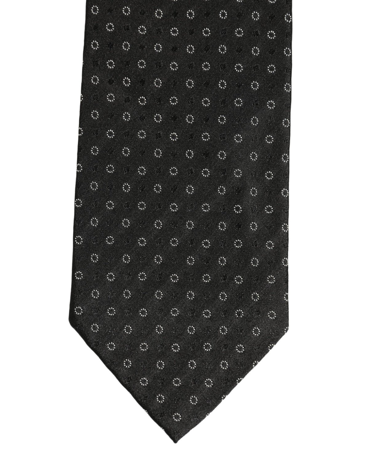 Black Geometric Circle Adjustable Necktie Accessory Tie