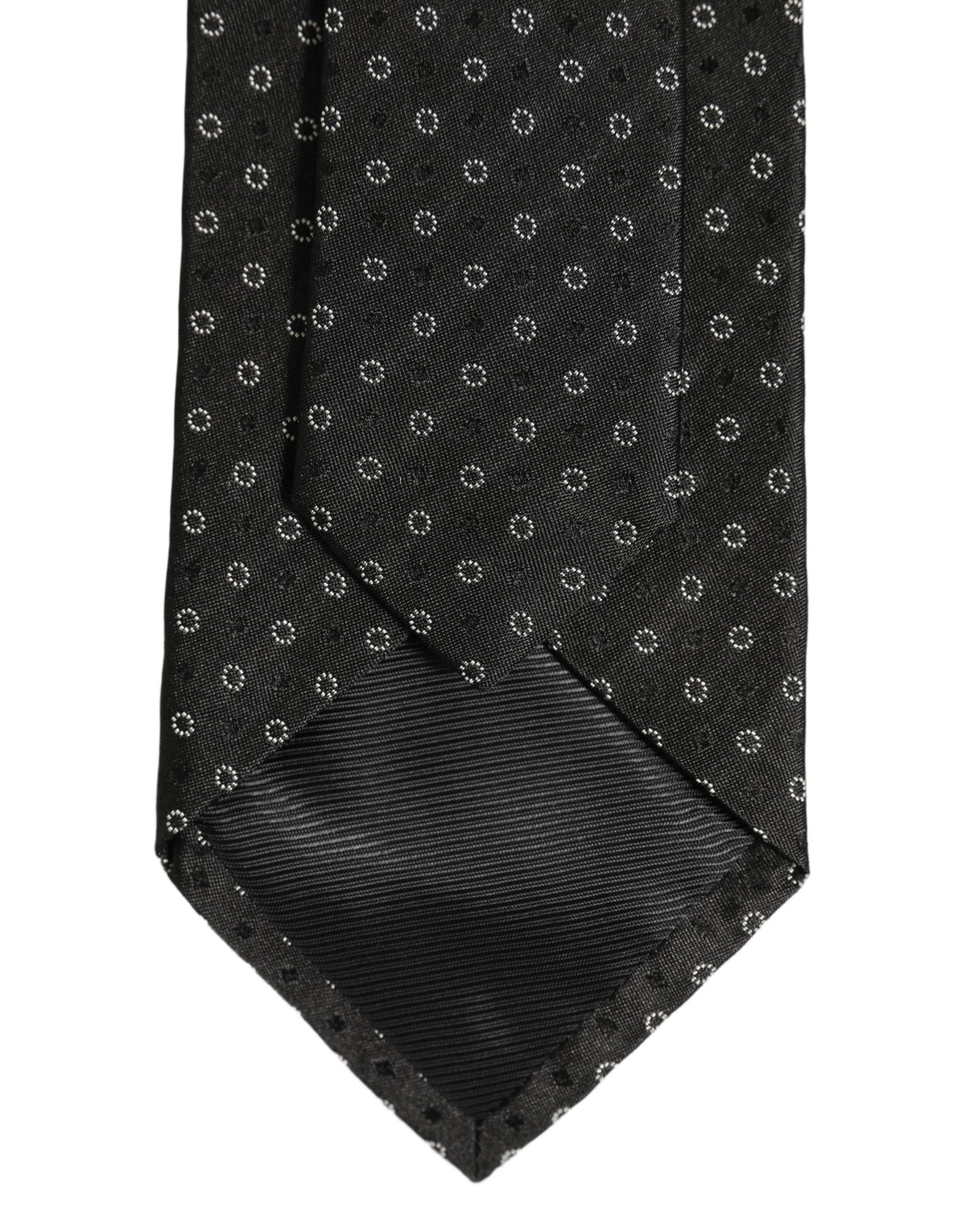 Black Geometric Circle Adjustable Necktie Accessory Tie