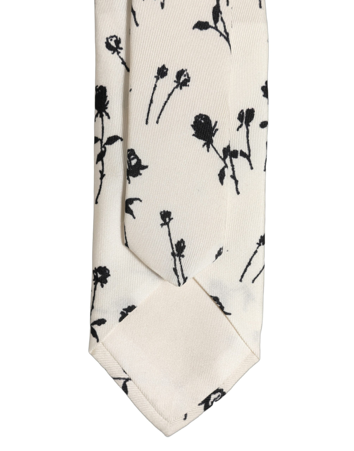Off White Floral Print Adjustable Necktie Accessory Tie