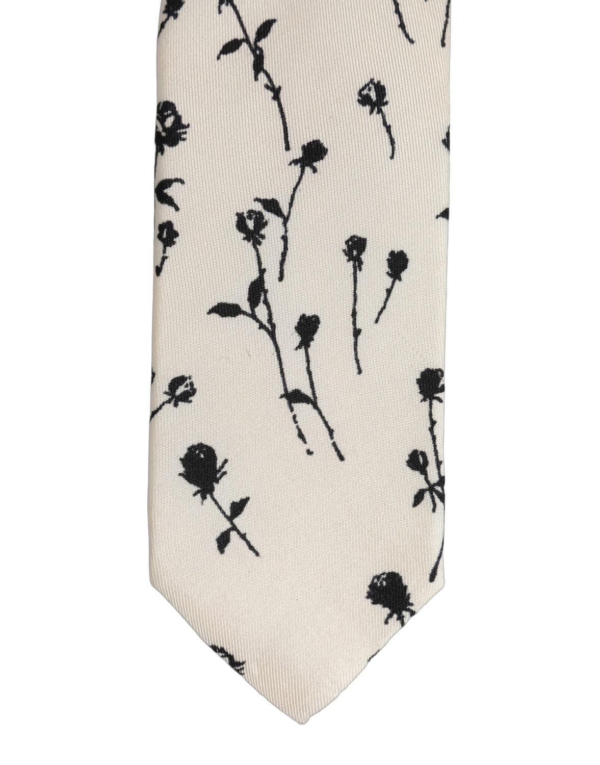 Off White Floral Print Adjustable Necktie Accessory Tie