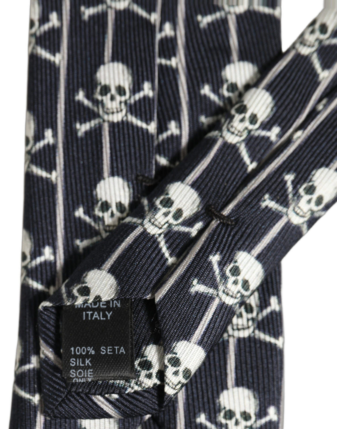 Men Black Silk Skull Fantasy Adjustable Tied Necktie Tie