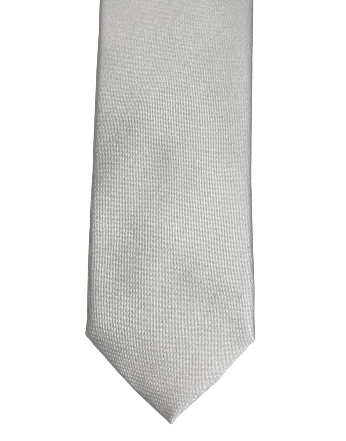 Gray Satin 100% Silk Adjustable Tied Men Necktie Tie