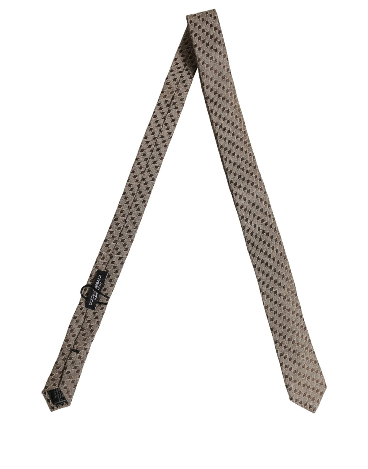 Brown Patterned Wool Adjustable Necktie Men Accessory Tie