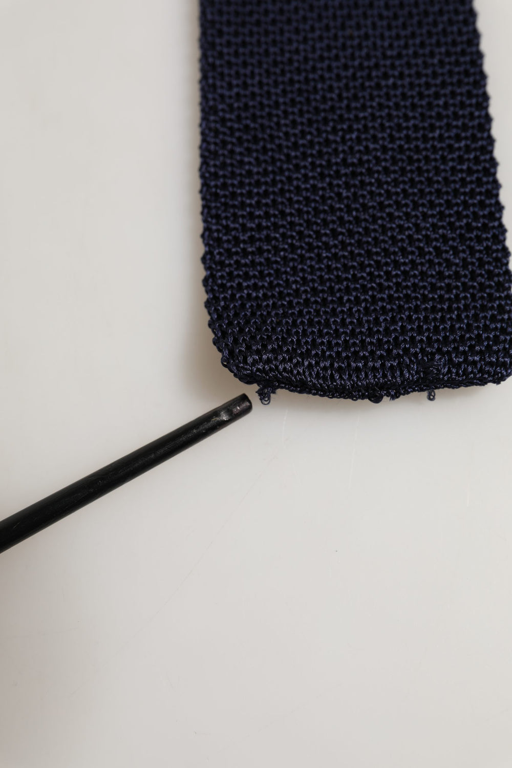Dark Blue Textured Knitted Adjustable Necktie Accessory Tie