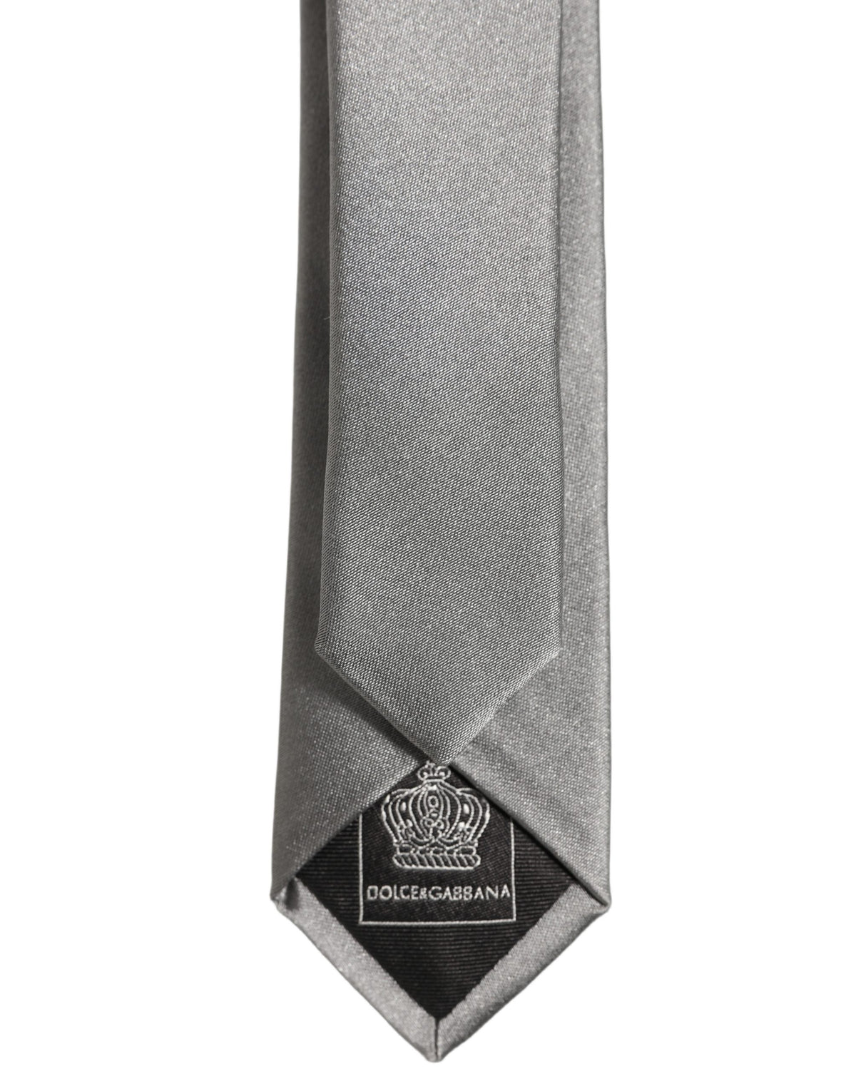 Gray Satin 100% Silk Adjustable Tied Men Necktie Tie
