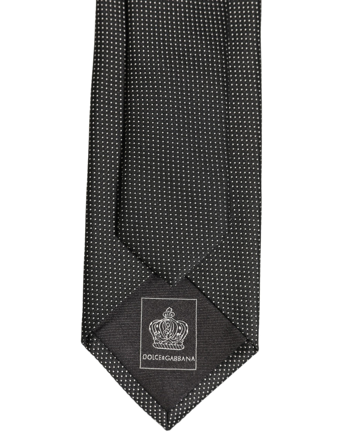 Black Silk Micro Polka Dot Adjustable Tied Necktie Tie