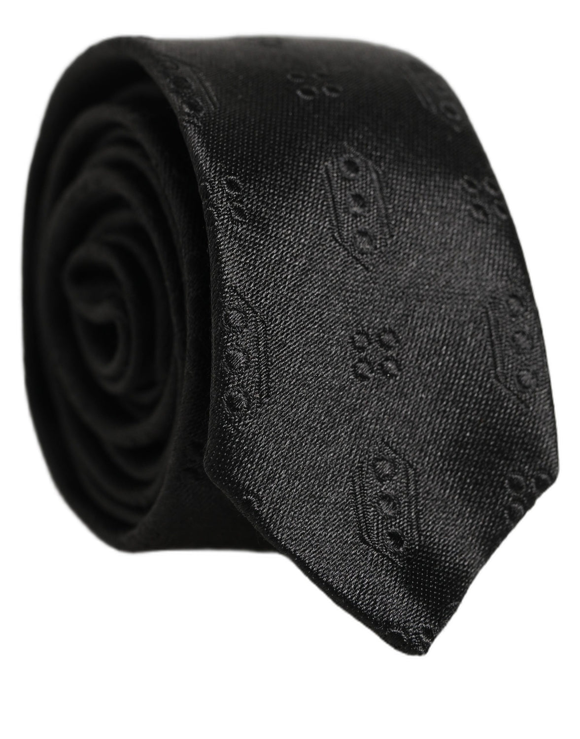 Black Silk Jacquard Adjustable Men Necktie Accessory Tie