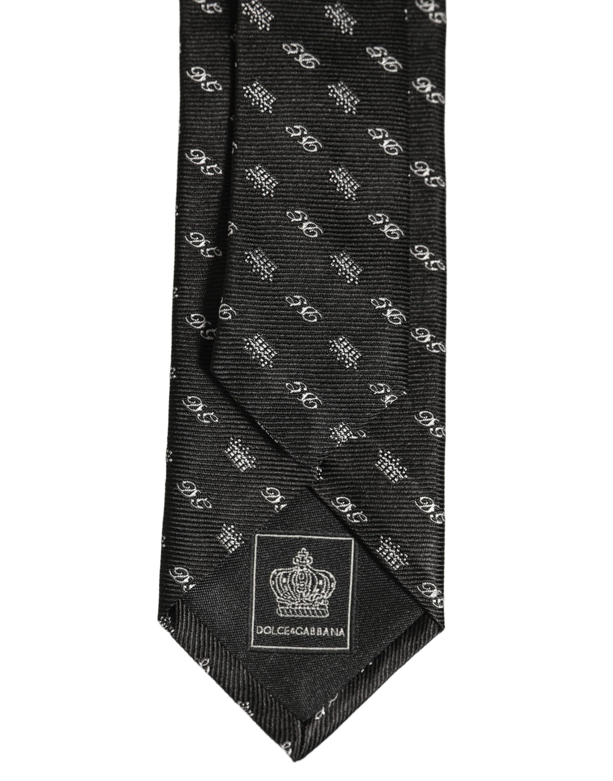 Black White DG Crown Adjustable Men Necktie Accessory Tie