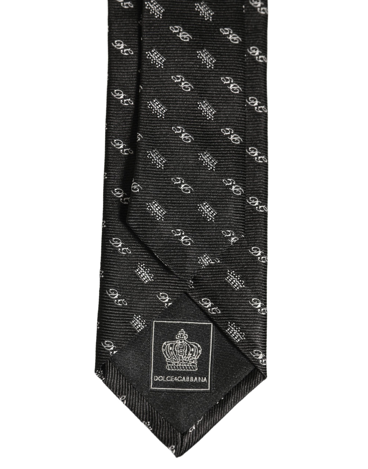 Black White DG Crown Adjustable Men Necktie Accessory Tie