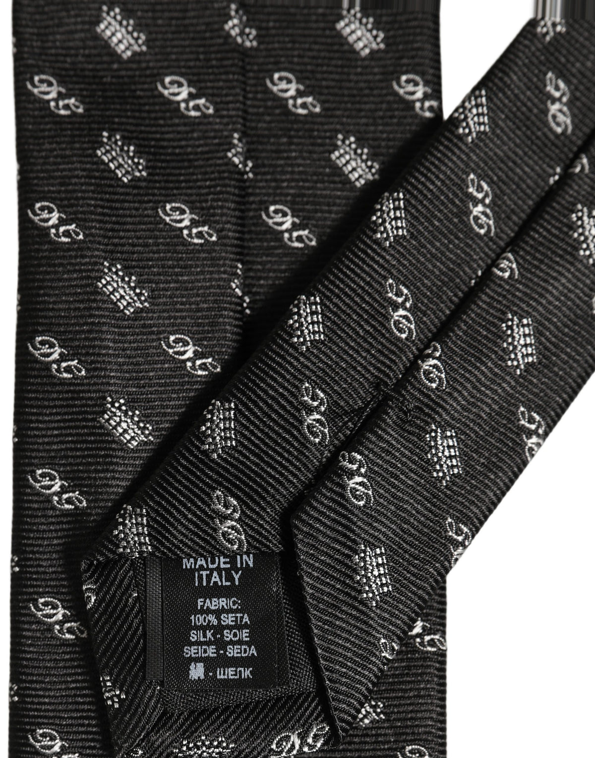 Black White DG Crown Adjustable Men Necktie Accessory Tie