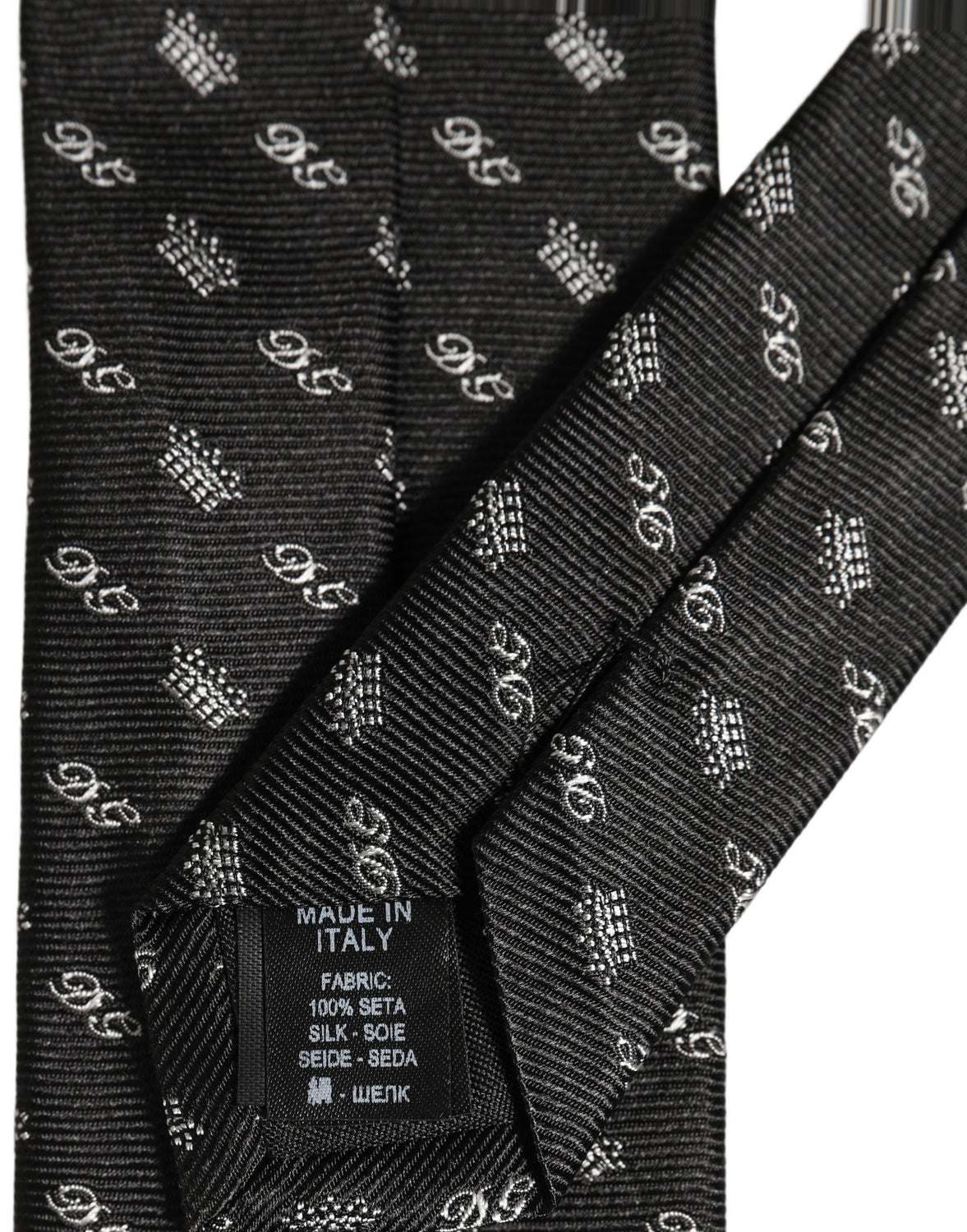 Black White DG Crown Adjustable Men Necktie Accessory Tie