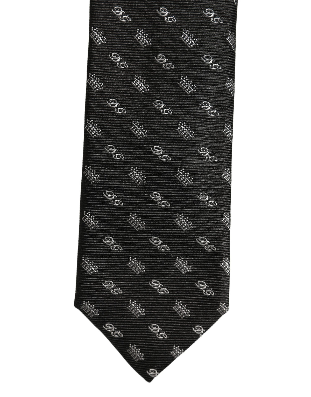 Black White DG Crown Adjustable Men Necktie Accessory Tie