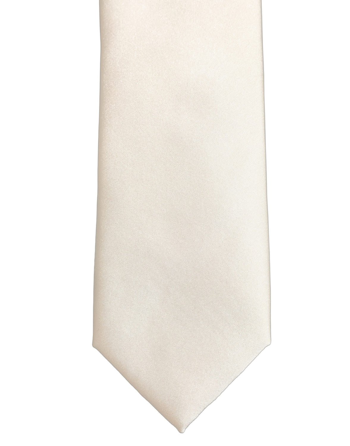 Cream Satin 100% Silk Adjustable Tied Men Necktie Tie