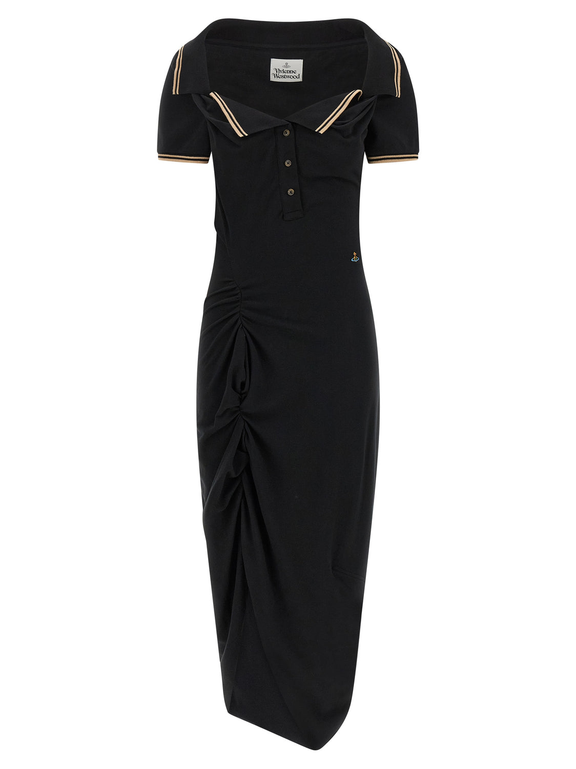 Black Cotton Midi Dress