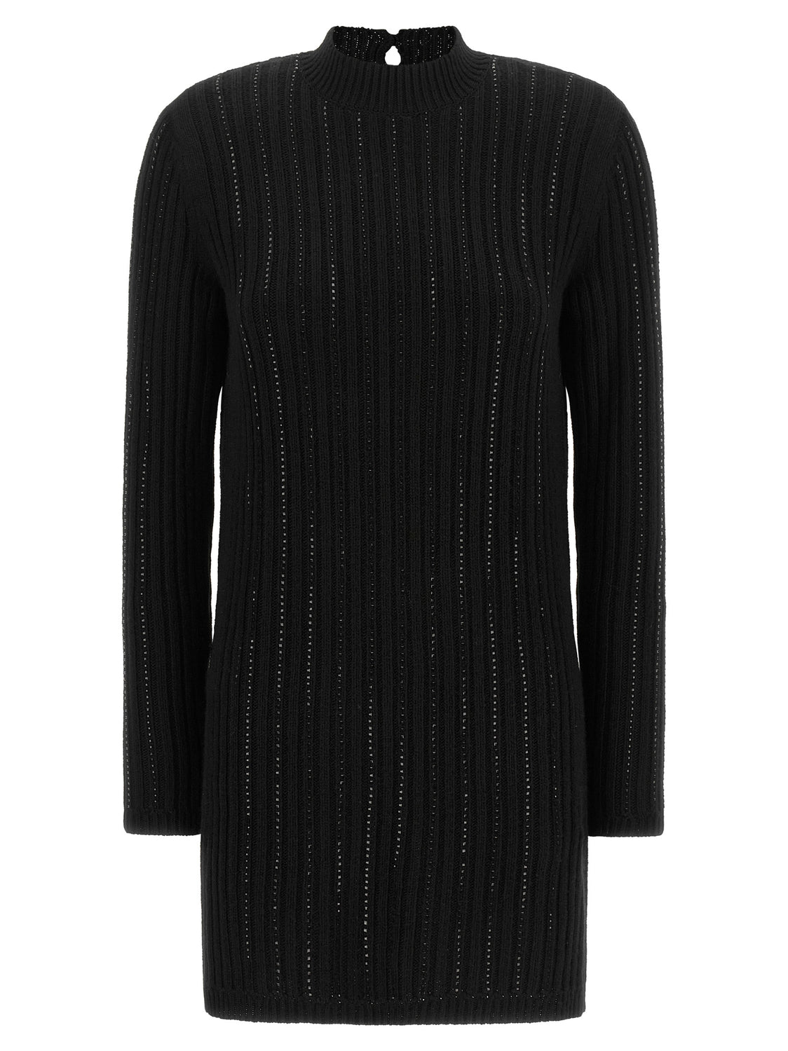 Black Viscose Short Dress