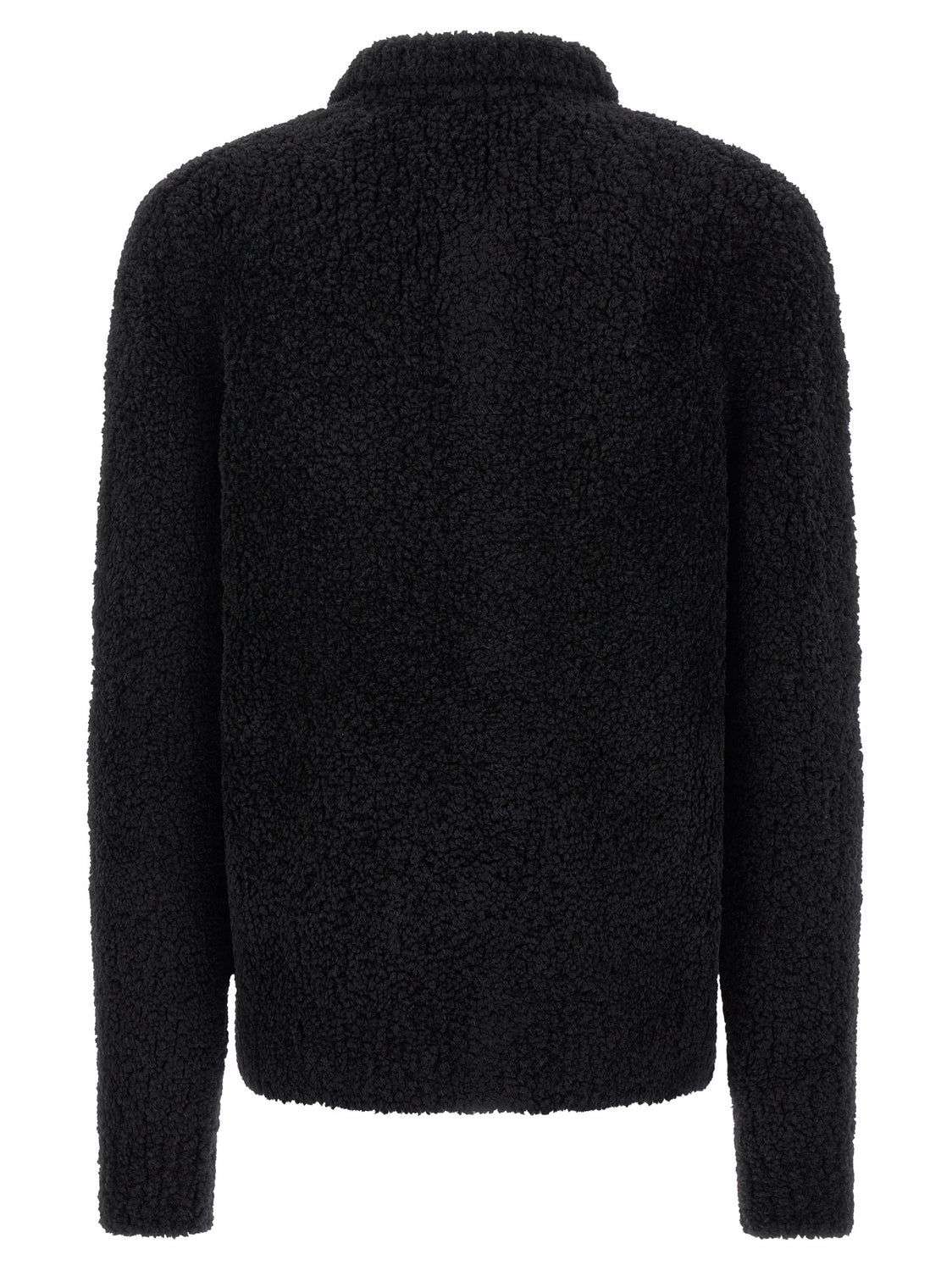 Black Alpaca Leather Cardigan