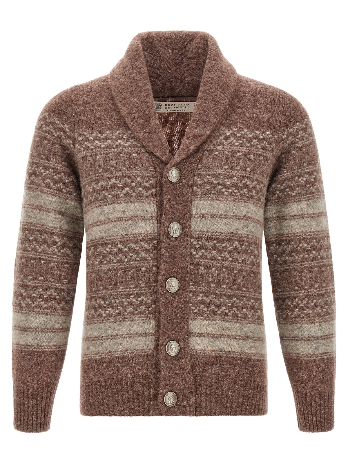 Brown Alpaca Leather Cardigan