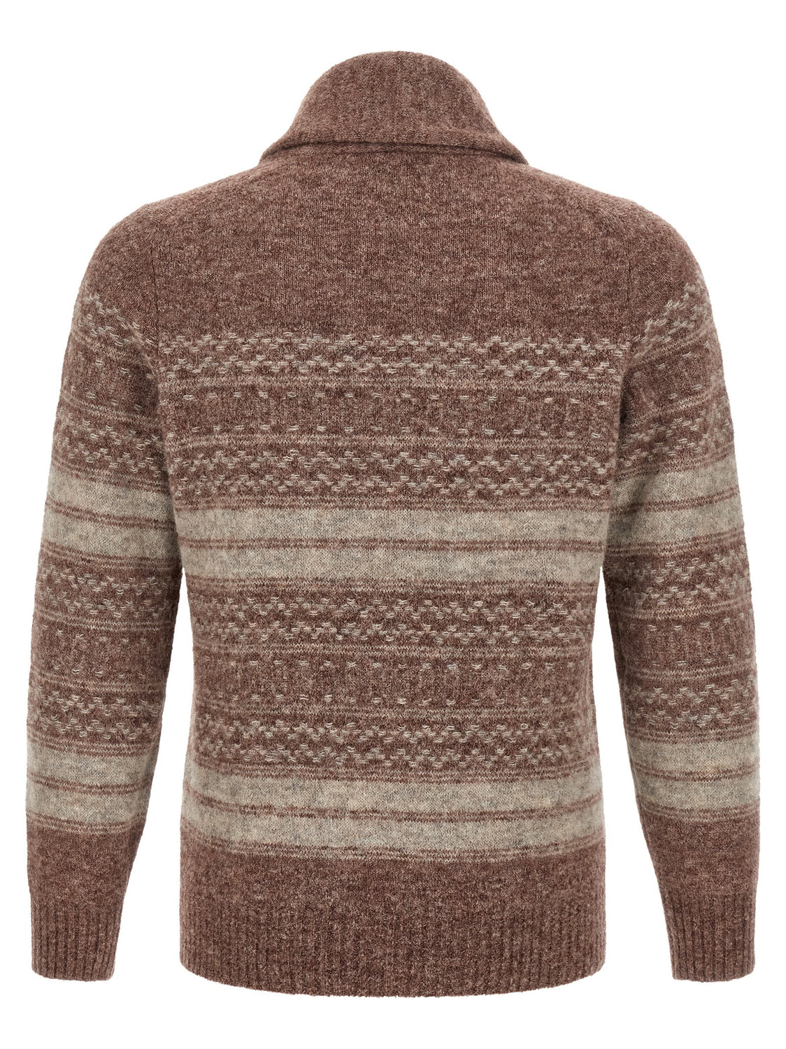 Brown Alpaca Leather Cardigan