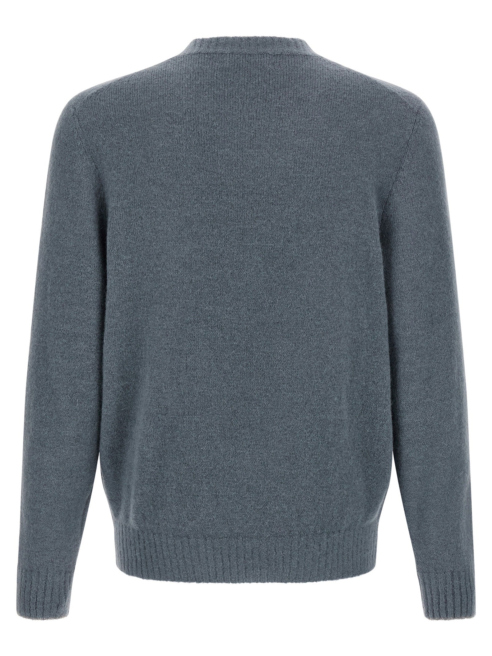 Blue Alpaca Leather Cardigan