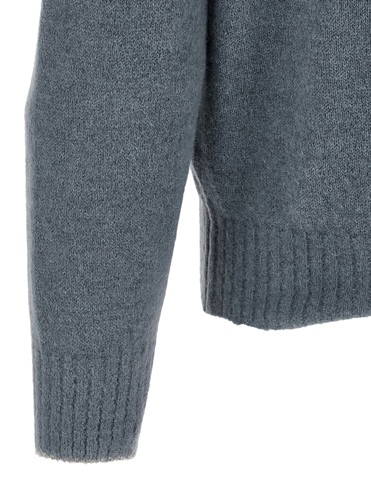 Blue Alpaca Leather Cardigan