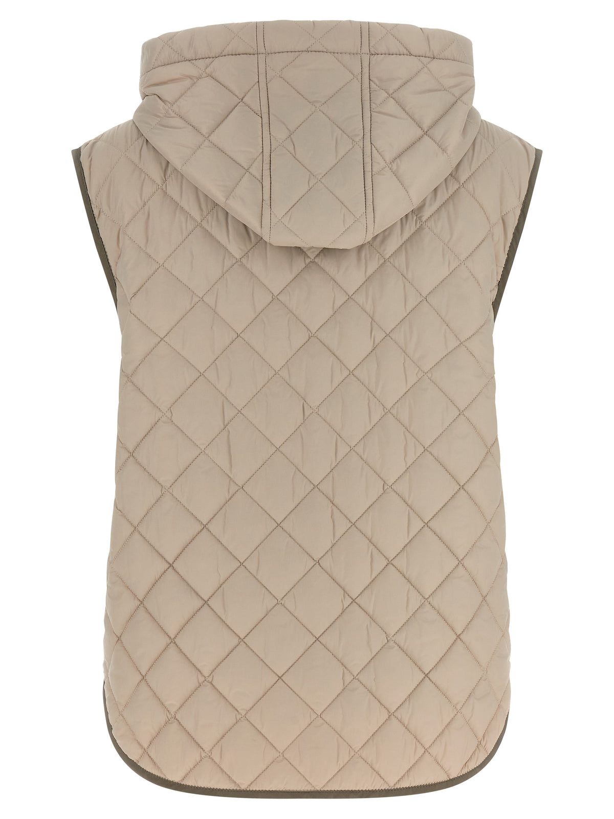 Beige Polyamide Sleeveless Jacket
