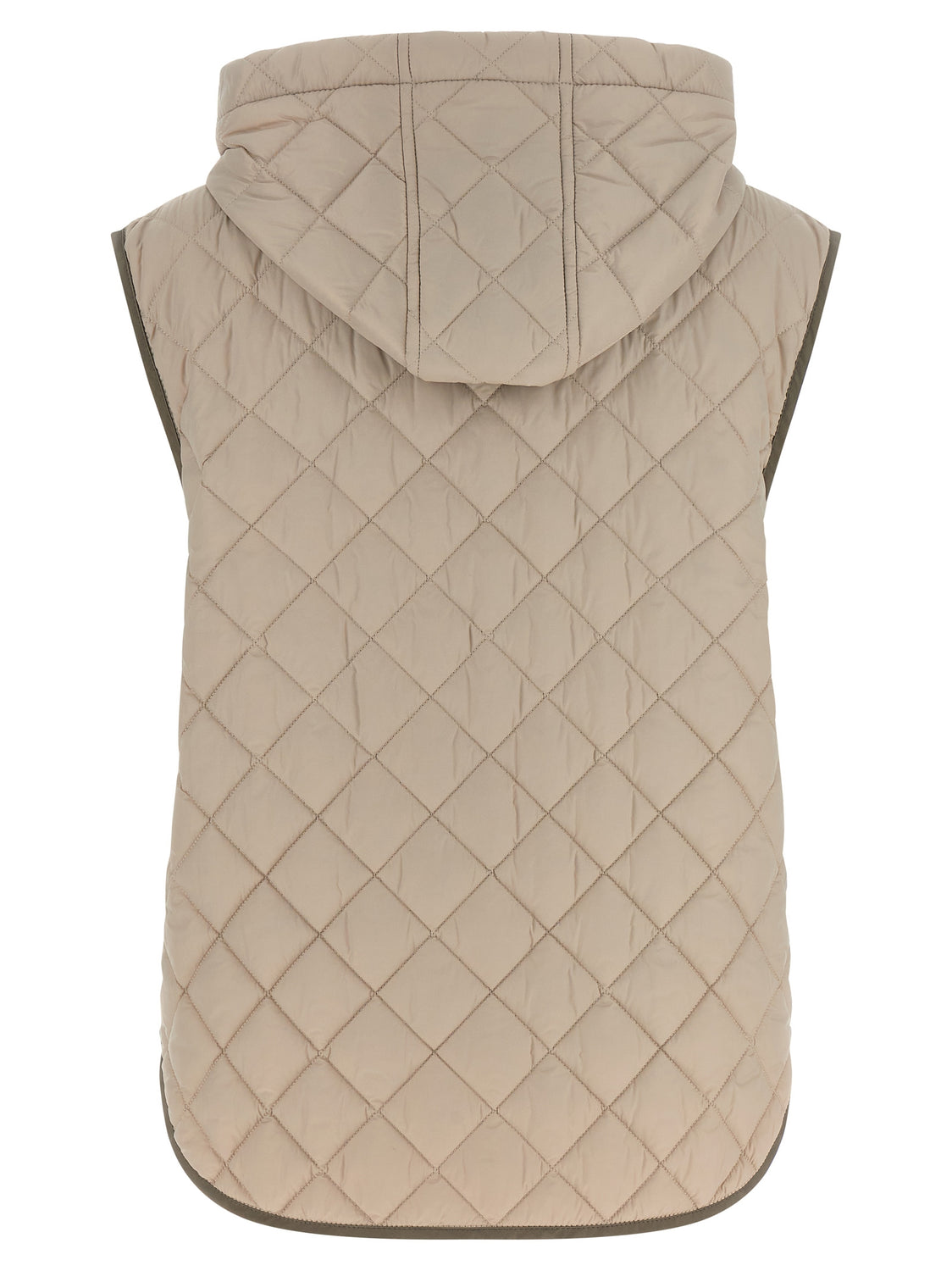 Beige Polyamide Sleeveless Jacket
