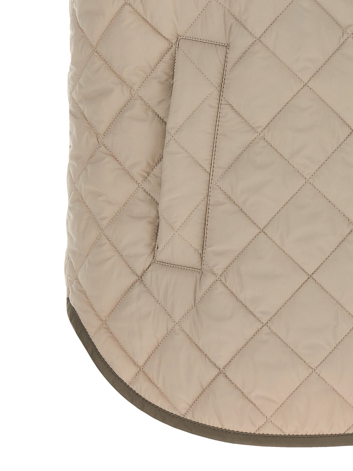 Beige Polyamide Sleeveless Jacket
