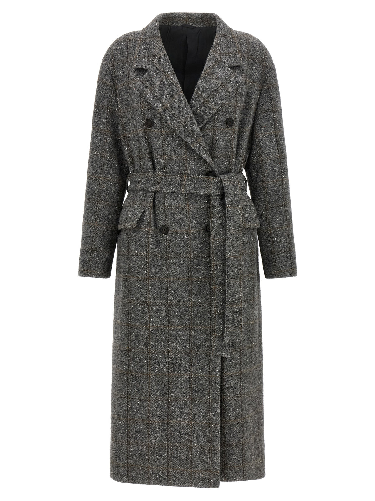 Gray Alpaca Leather Coat