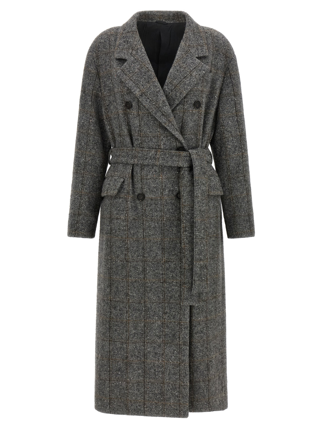 Gray Alpaca Leather Coat