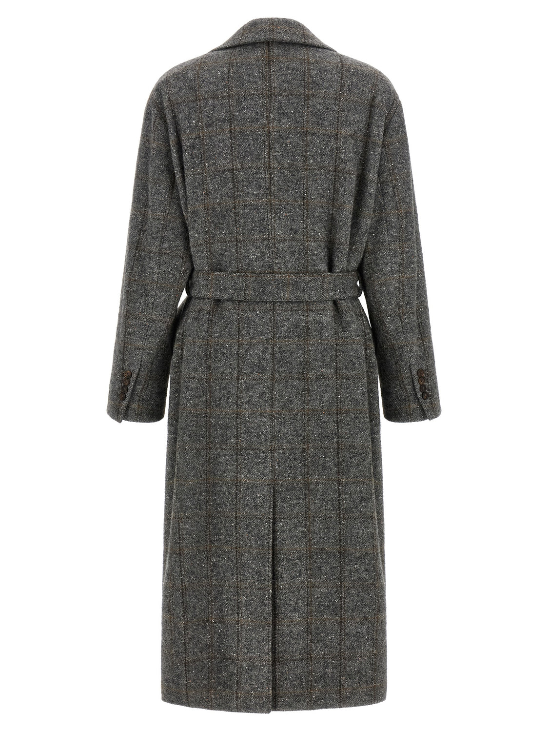 Gray Alpaca Leather Coat