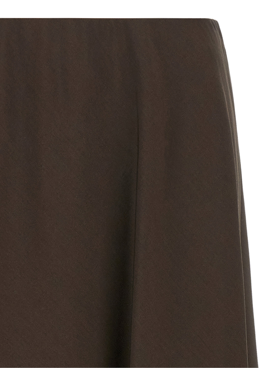 Brown Virgin Wool Midi Skirt