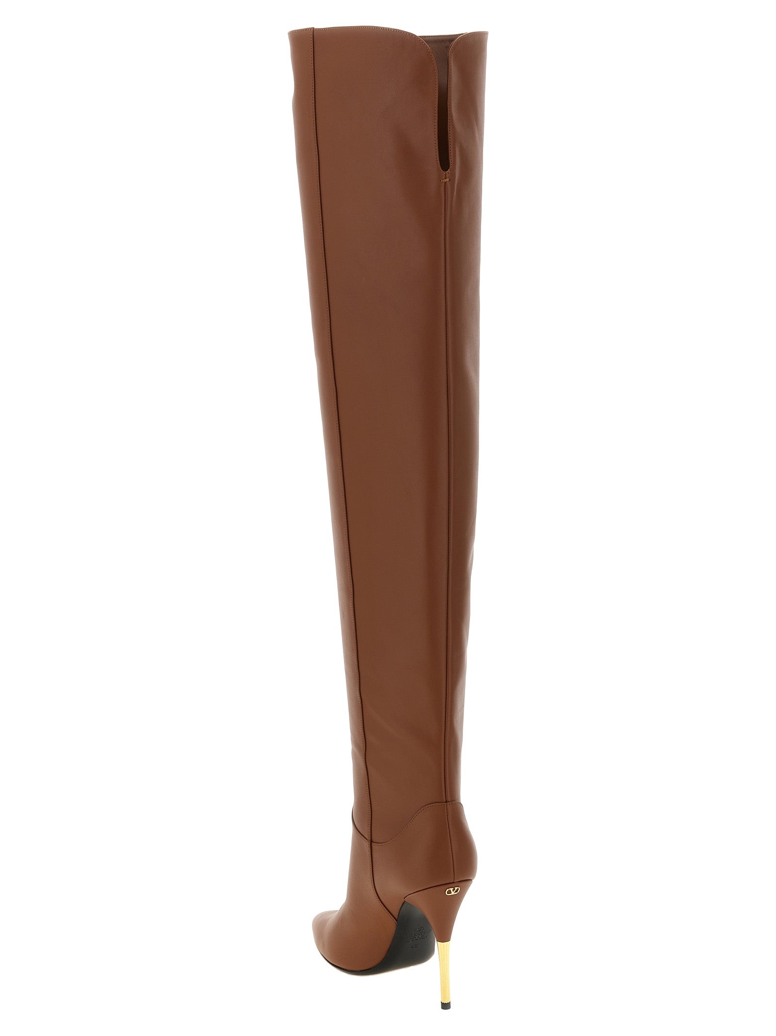 Brown Calfskin Over The Knee