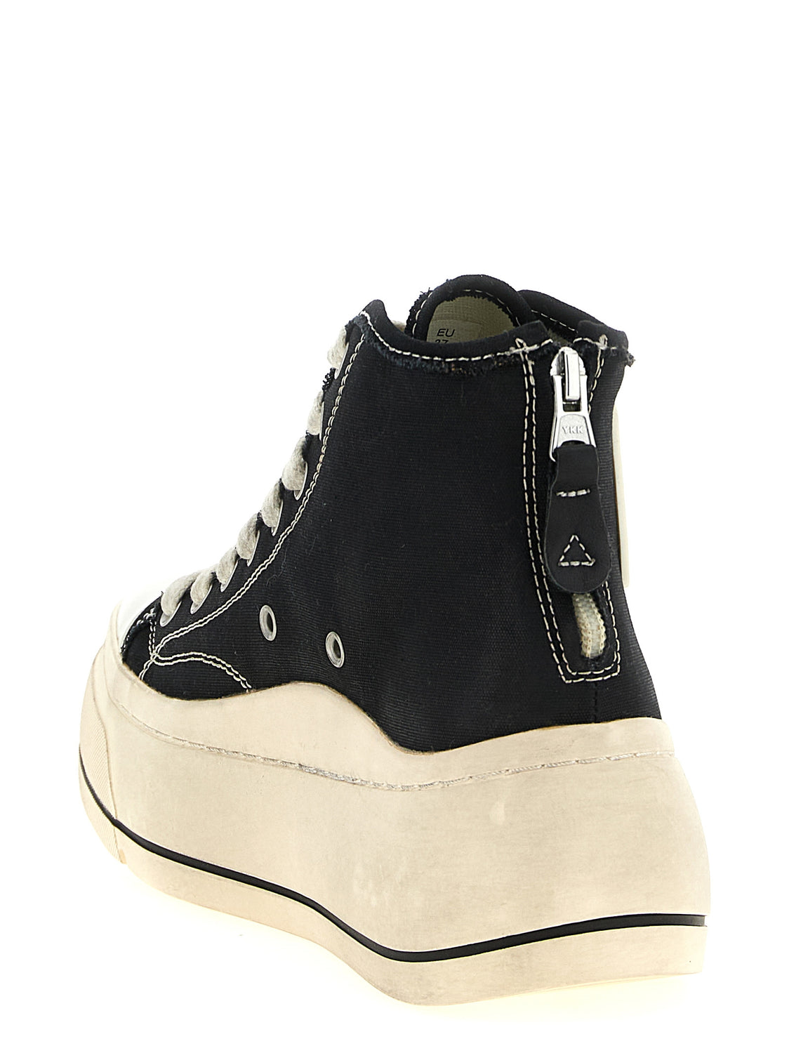 Black Cotton High Top Sneakers