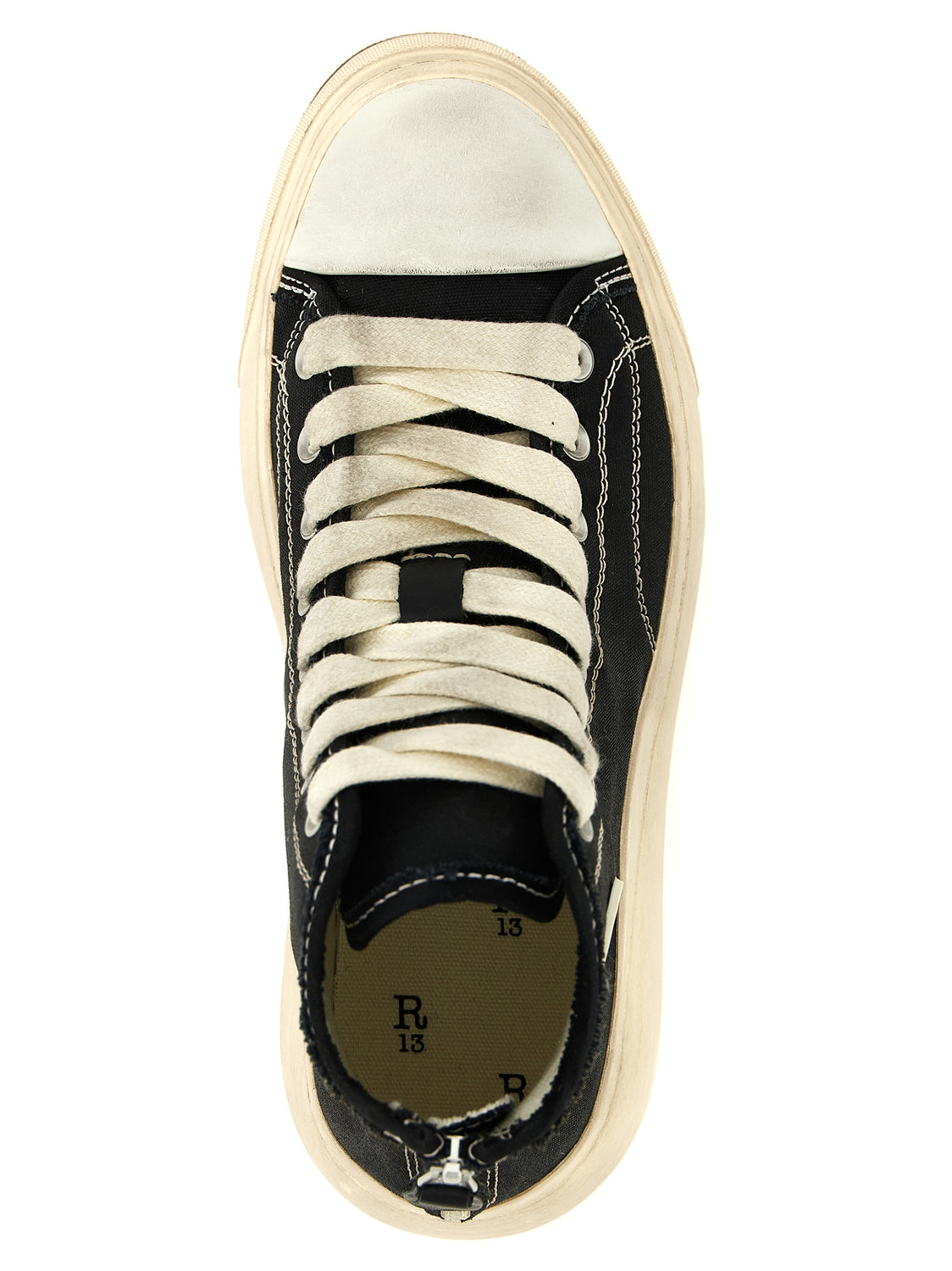 Black Cotton High Top Sneakers