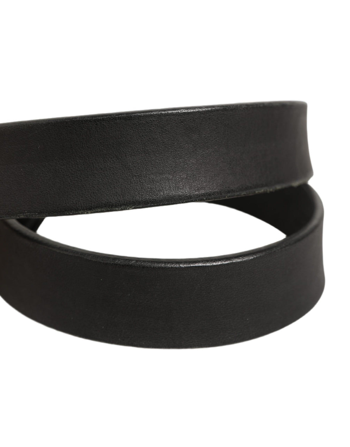 Black Leather Antique Finish Buckle Belt