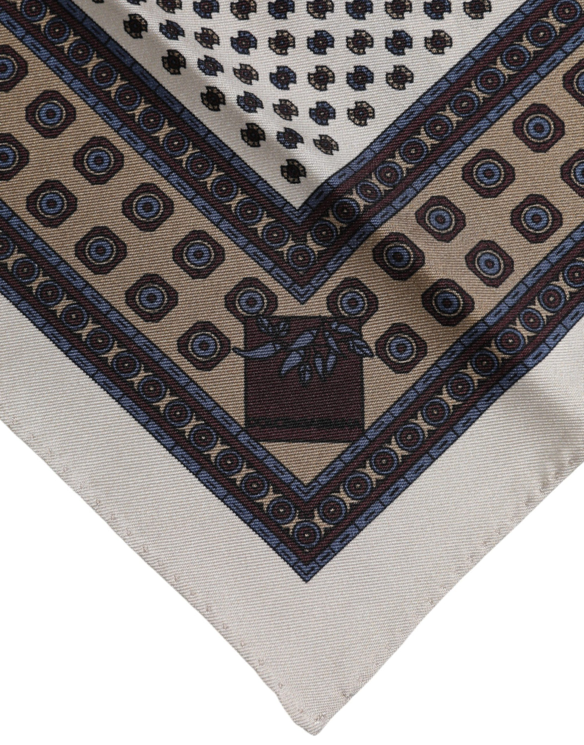 Multicolor Geometric Handkerchief Pocket Scarf
