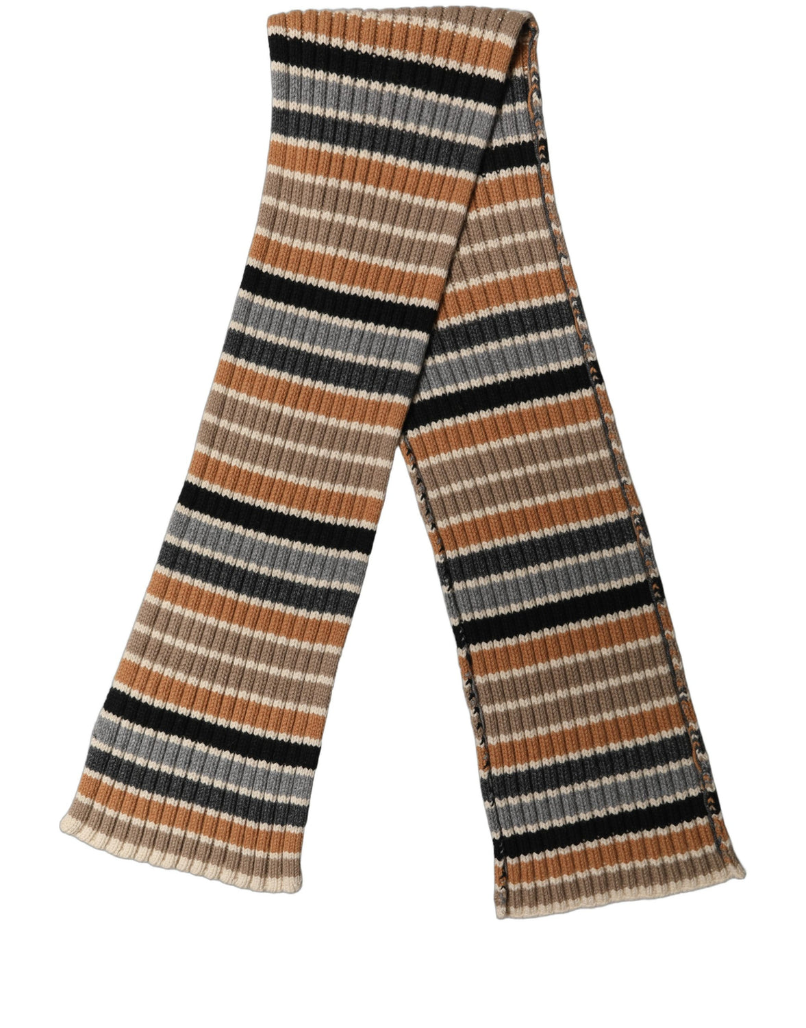 Multicolor Striped Knitted Viscose Shawl Scarf