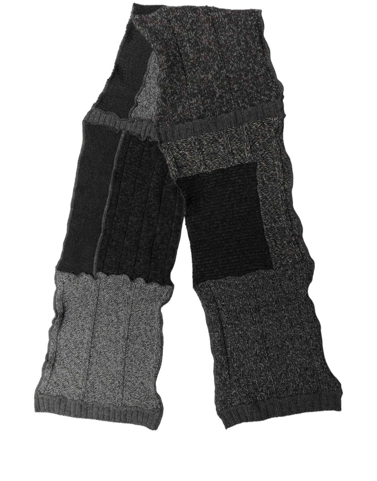 Multicolor Patchwork Wool Knit Shawl Scarf