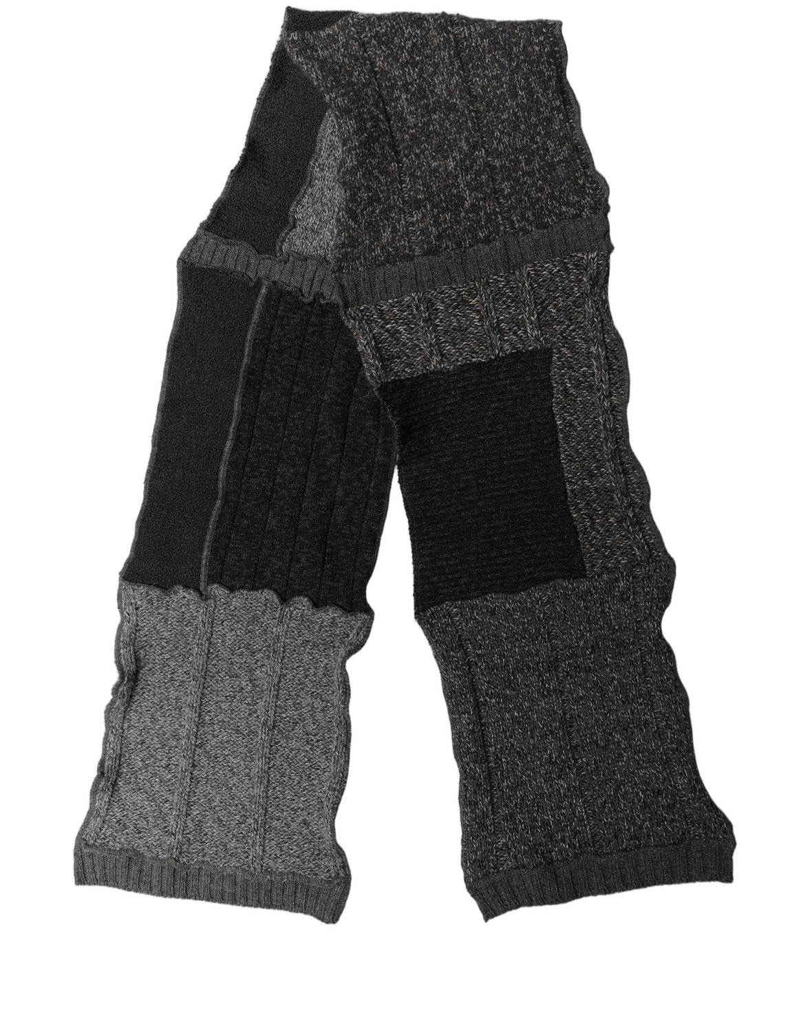 Multicolor Patchwork Wool Knit Shawl Scarf