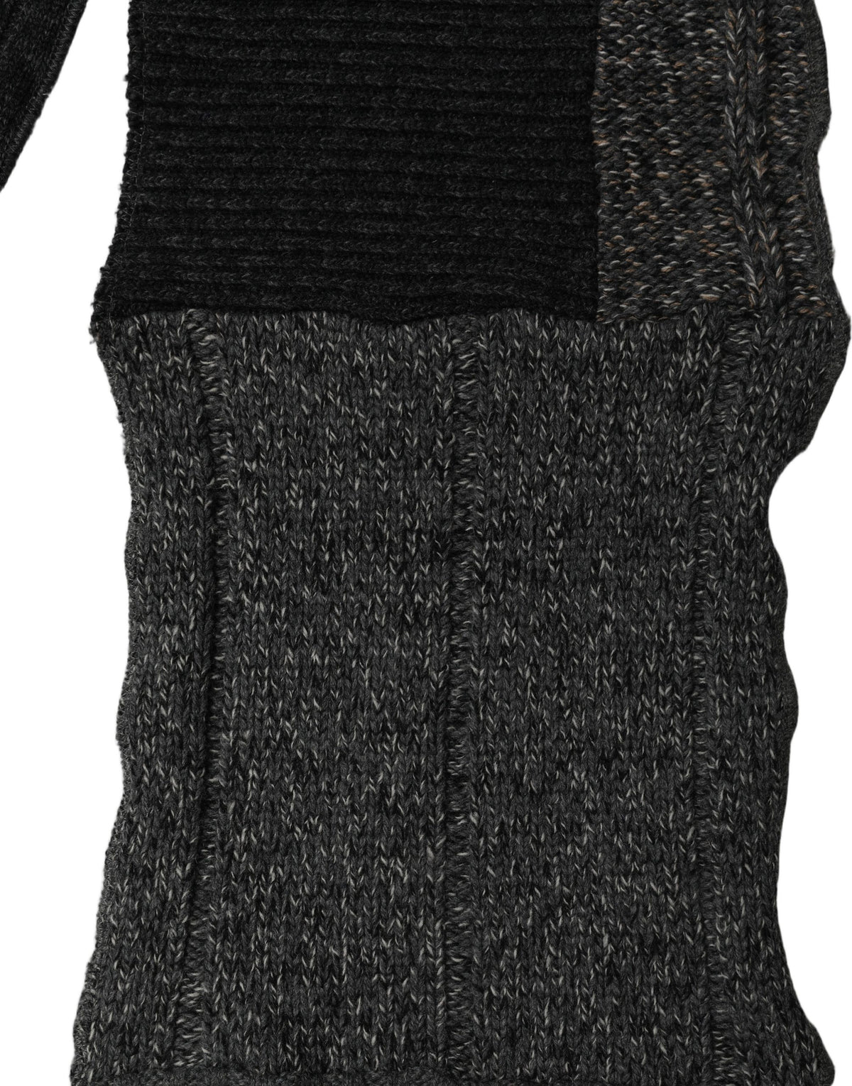 Multicolor Patchwork Wool Knit Shawl Scarf