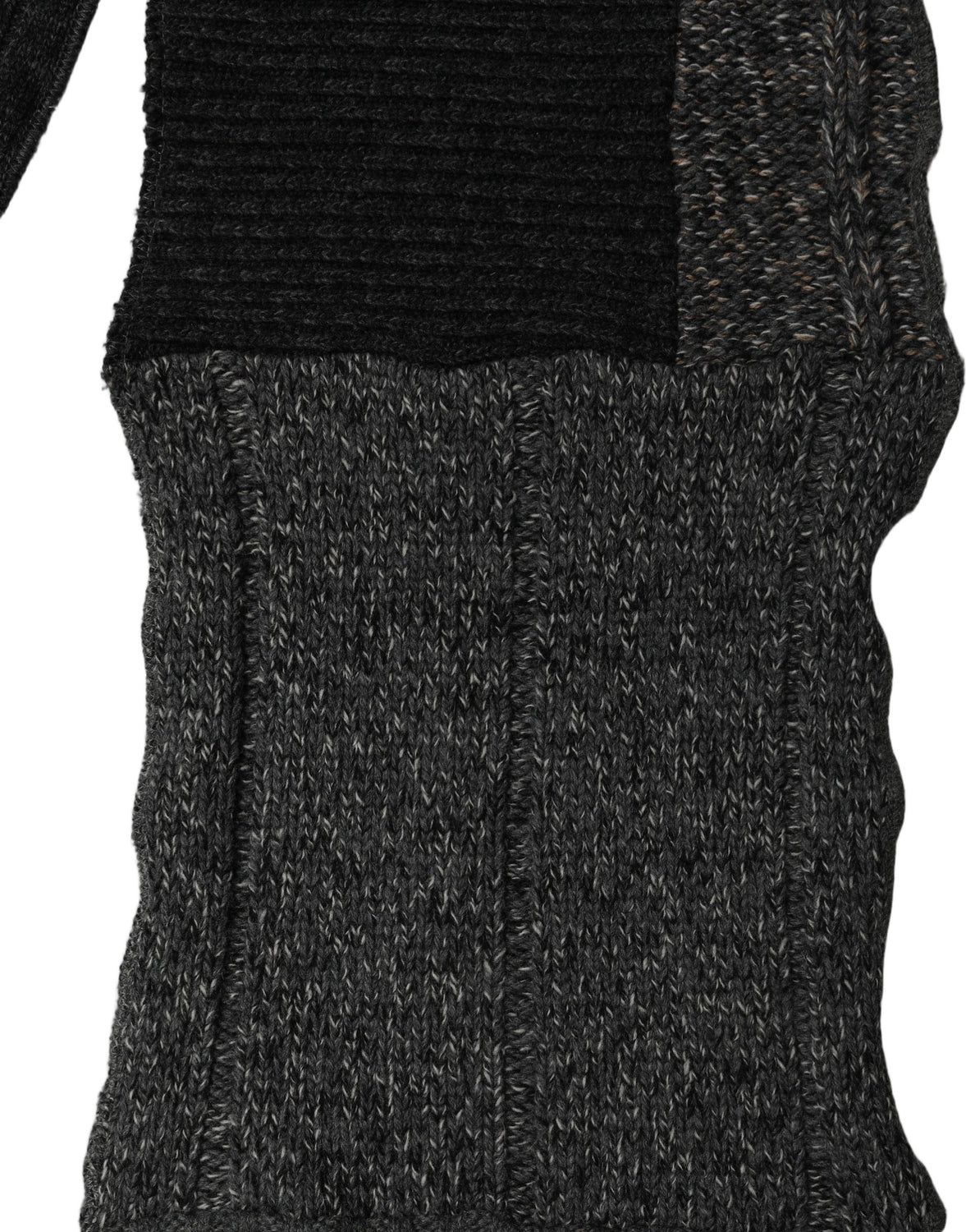 Multicolor Patchwork Wool Knit Shawl Scarf